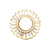Picture of Natural Shell & Copper Charms Gold Plated Round White Crack 19mm Dia., 1 Piece