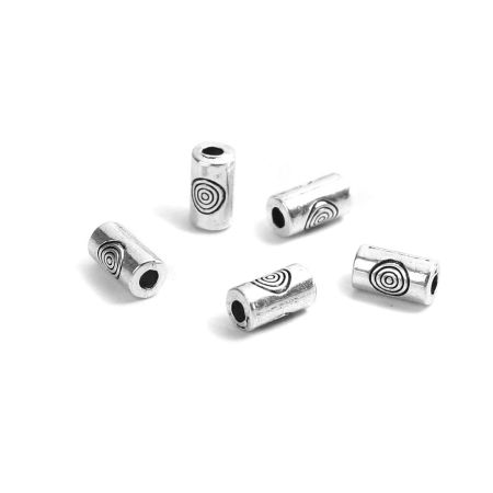 Zinc Based Alloy Spacer Beads Cylinder Antique Silver Color Circle About 6mm x 3mm, Hole: Approx 1.2mm, 500 PCs