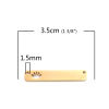 Picture of 304 Stainless Steel Connectors Rectangle Gold Plated Crown Hollow 35mm x 6mm, 2 PCs