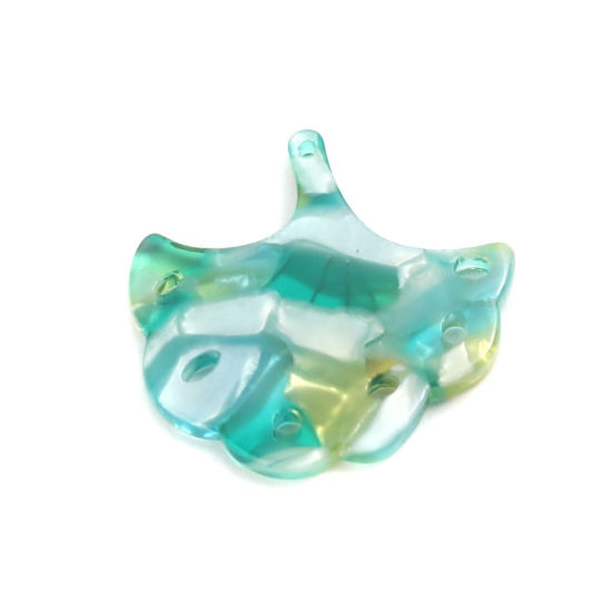 Picture of Resin Chandelier Connectors Gingko Leaf Light Green 24mm x 24mm, 10 PCs