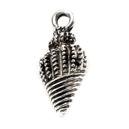 Zinc Based Alloy Ocean Jewelry Charms Conch/ Sea Snail Antique Silver Color 19mm x 9mm, 30 PCs