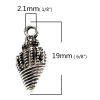 Picture of Zinc Based Alloy Ocean Jewelry Charms Conch/ Sea Snail Antique Silver Color 19mm x 9mm, 30 PCs