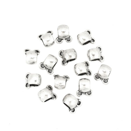 Zinc Based Alloy Bail Beads Cylinder Antique Silver Color 9mm x 8mm, 50 PCs