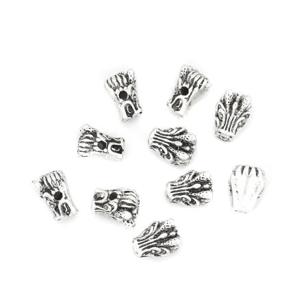 Zinc Based Alloy Beads Dragon Antique Silver Color About 11mm x 9mm, Hole: Approx 1.9mm, 10 PCs