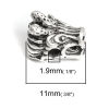 Picture of Zinc Based Alloy Beads Dragon Antique Silver Color About 11mm x 9mm, Hole: Approx 1.9mm, 10 PCs