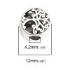 Picture of Zinc Based Alloy Beads Round Antique Silver Color Tree Hollow About 12mm Dia., Hole: Approx 4.2mm, 10 PCs