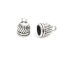 Picture of Zinc Based Alloy Cord End Caps Antique Silver Color Stripe (Fits 5.5mm( 2/8") Cord) 11mm x 8mm, 50 PCs
