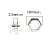Picture of Zinc Based Alloy Cord End Caps Hexagon Antique Silver Color (Fits 9.5mm x 8.5mm Cord) 12mm x 8mm, 50 PCs