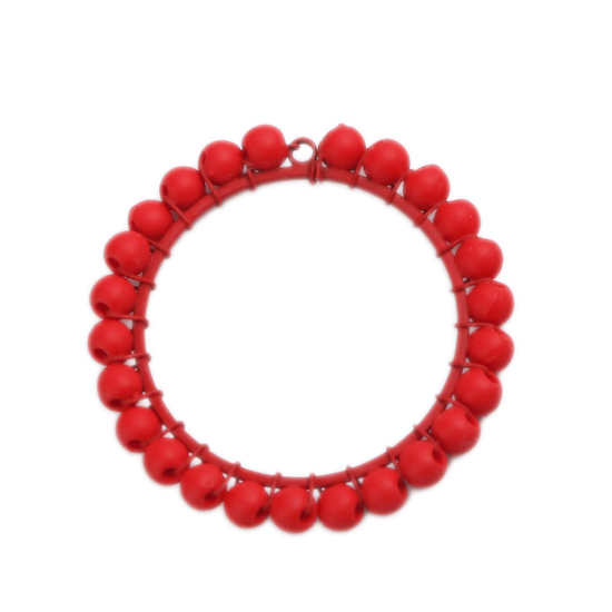 Imagen de Zamak Colgantes Ronda Rojo Envuelto 3.5cm Dia, 2 Unidades