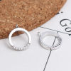 Picture of Brass Charms 18K Real Platinum Plated Round Clear Rhinestone 13mm x 11mm, 2 PCs
