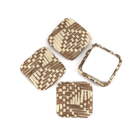 Picture of Zinc Based Alloy Embellishments Square Brown 25mm x 25mm, 4 PCs