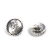 Picture of Zinc Based Alloy Sewing Shank Buttons Round Antique Silver Color 18mm Dia., 10 PCs