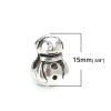 Imagen de Zamak Cuentas Navidad Plata Antigua Muñeco de nieve Navidad (Apta ss5 Rhinestone) Aprox 15mm x 10mm, Agujero: Aprox 4.7mm, 10 Unidades