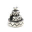 Imagen de Zamak Cuentas Navidad Plata Antigua Cake Aprox 11mm x 9mm, Agujero: Aprox 3.5mm, 50 Unidades