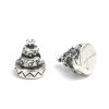Picture of Zinc Based Alloy Beads Christmas Antique Silver Color Cake About 11mm x 9mm, Hole: Approx 3.5mm, 50 PCs