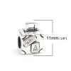 Picture of Zinc Based Alloy Bail Beads Rectangle Antique Silver Color 11mm x 9mm, 20 PCs