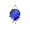 Picture of Brass & Glass Connectors Oval Silver Tone Royal Blue Faceted 20mm x 12mm, 5 PCs                                                                                                                                                                               