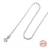 Picture of Sterling Silver Link Chain Necklace Platinum Plated 50.8cm(20") long, 1 Piece