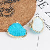 Picture of Natural Shell Charms Gold Plated Blue 27mm x 25mm - 23mm x 21mm, 5 PCs