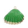 Picture of Natural Shell Pendants Gold Plated Green 3cm x 2.7cm - 2.7cm x 2.4cm, 5 PCs