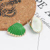 Picture of Natural Shell Pendants Gold Plated Green 3cm x 2.7cm - 2.7cm x 2.4cm, 5 PCs