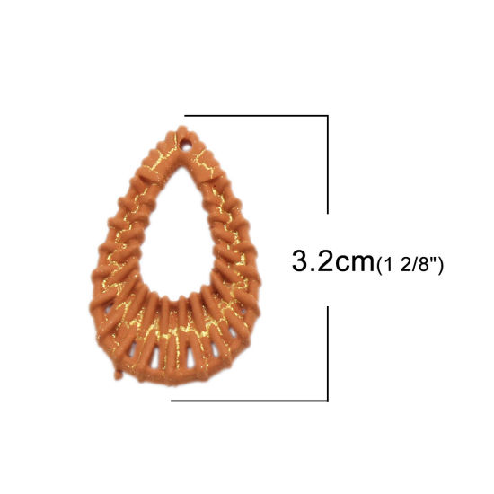 Picture of Resin Connectors Drop Khaki Woven 32mm x 20mm, 10 PCs