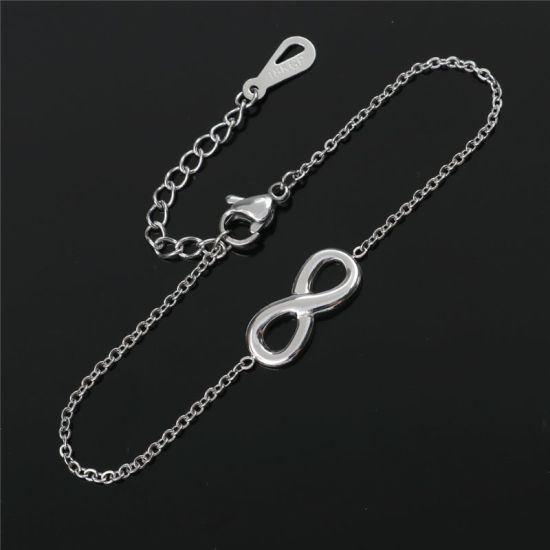 Bild von Edelstahl Armband Vergoldet Herz Symbol von Unendlichkeit 16.5cm lang, 1 Strang