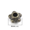 Imagen de Zamak Cuentas Ronda Tono Bronce Tallado Aprox 4mm Dia, Agujero: Aprox 1.1mm, 300 Unidades