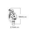 Picture of Zinc Based Alloy Bail Beads Christmas Snowman Antique Silver Color 18mm x 9mm, 10 PCs