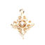Bild von Messing Micro Pave Verbinder Kreuz 18K Vergoldet Hohl Transparent Strass 13mm x 9mm, 2 Stück
