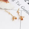 Picture of Brass Micro Pave Connectors Flower 18K Real Gold Plated Clear Rhinestone 26mm x 7mm, 2 PCs                                                                                                                                                                    