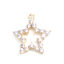 Picture of Brass Charms 18K Real Gold Plated Pentagram Star Hollow Clear Rhinestone 13mm x 12mm, 2 PCs