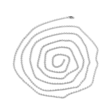 Picture of Wholesale Ball Chain Necklace, Silver Tone Stainless Steel, Unisex Minimalist Gift Jewelry For Retailer, 80cm(31.5") long, Chain Size: 1.5mm, 10 PCs
