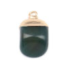 Picture of (Grade A) Agate ( Natural ) Charms Rectangle Gold Plated Dark Green 22mm x 14mm, 1 Piece