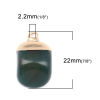 Picture of (Grade A) Agate ( Natural ) Charms Rectangle Gold Plated Dark Green 22mm x 14mm, 1 Piece