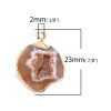 Picture of (Grade A) Agate ( Natural ) Charms Irregular Gold Plated Brown 23mm x 18mm, 1 Piece