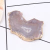 Picture of (Grade A) Agate ( Natural ) Pendants Irregular Gold Plated Gray 5.4cm x 3.2cm, 1 Piece
