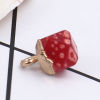 Picture of (Grade B) Stone ( Dyed ) Charms Gold Plated Red Polygon 12mm x 10mm, 1 Piece