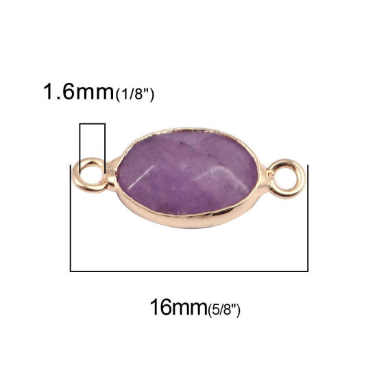 Image de (Classement B) Connecteurs en Pierre Blanche ( Teint ) Ovale Violet 16mm x 7mm, 1 Pièce