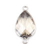 Picture of Natural Glass Connectors Drop Silver Tone Transparent Clear Faceted 3.3cm x 1.7cm, 1 Piece