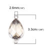 Picture of Natural Glass Connectors Drop Silver Tone Transparent Clear Faceted 3.3cm x 1.7cm, 1 Piece