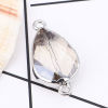 Picture of Natural Glass Connectors Drop Silver Tone Transparent Clear Faceted 3.3cm x 1.7cm, 1 Piece