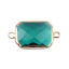 Picture of Glass ( Natural ) Connectors Polygon Gold Plated Green 25mm x 14mm, 1 Piece