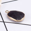 Picture of February Birthstone - (Grade A) Crystal ( Natural ) Charms Gold Plated Dark Purple Drop 24mm x 16mm, 1 Piece