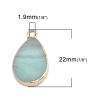Picture of (Grade A) Amazonite ( Natural ) Charms Gold Plated Light Blue Drop 22mm x 13mm, 1 Piece