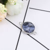 Picture of (Grade A) Blue-vein Stone ( Natural ) Connectors Round Deep Blue 23mm x 15mm, 1 Piece