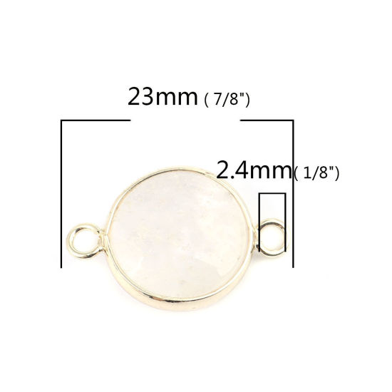 Picture of (Grade A) Crystal ( Natural ) Connectors Round White 23mm x 15mm, 1 Piece