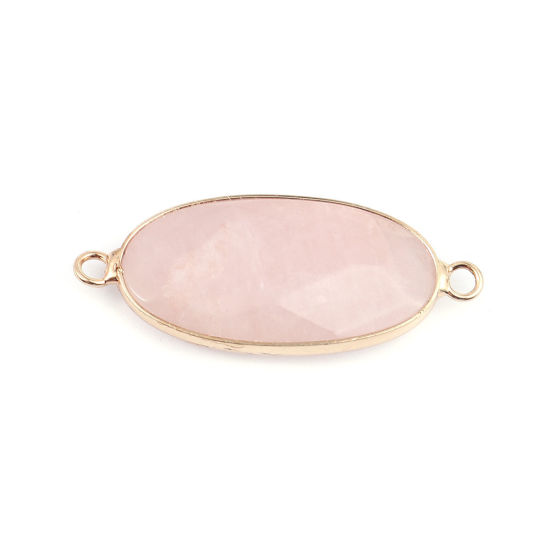 Picture of (Grade A) Crystal ( Natural ) Connectors Oval Light Pink 3.9cm x 1.7cm, 1 Piece