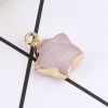 Picture of (Grade A) Crystal ( Natural ) Charms Gold Plated Light Pink Pentagram Star 15mm x 13mm, 1 Piece