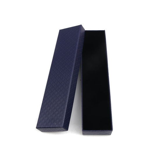 Picture of Paper Jewelry Gift Boxes Rectangle Deep Blue 20.5cm x 5cm , 2 PCs